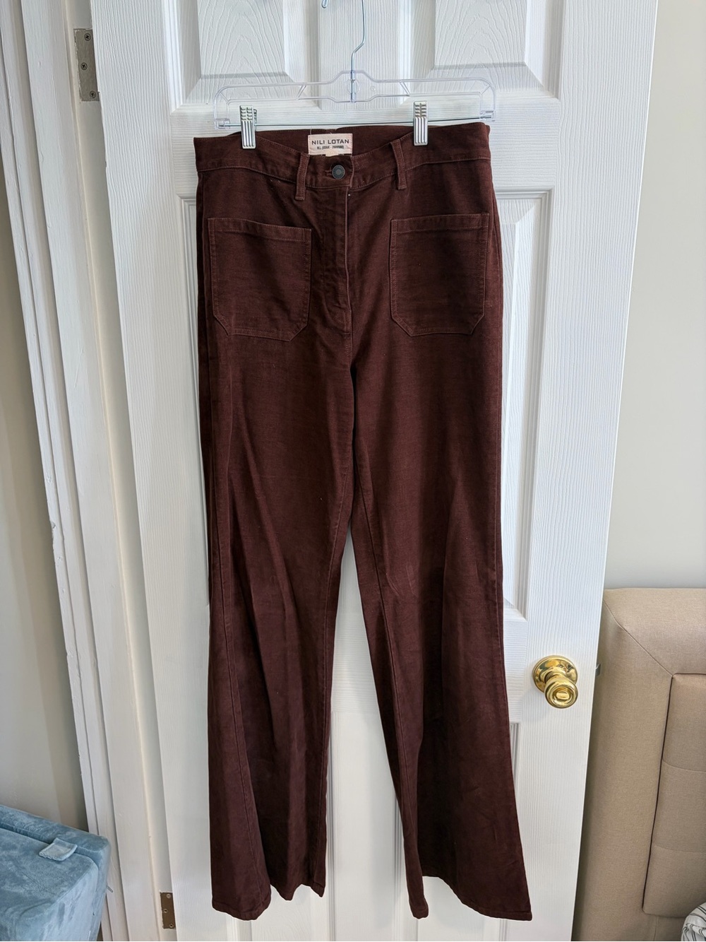 Nili Lotan Florence Pant in Chocolate Brown - Size 8